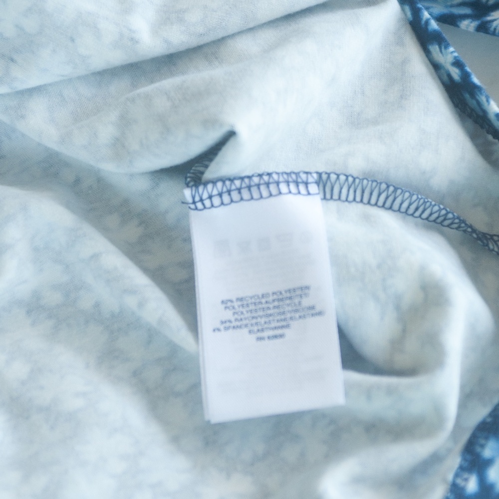 NWT Lands' End Blue Floral Tie Waist Casual Stretch Dress - Picture 7 of 9